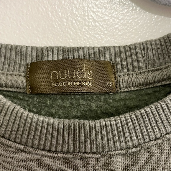 Nuuds Cropped Crewneck Sweatshirt in Olive Size XS - Picture 7 of 14